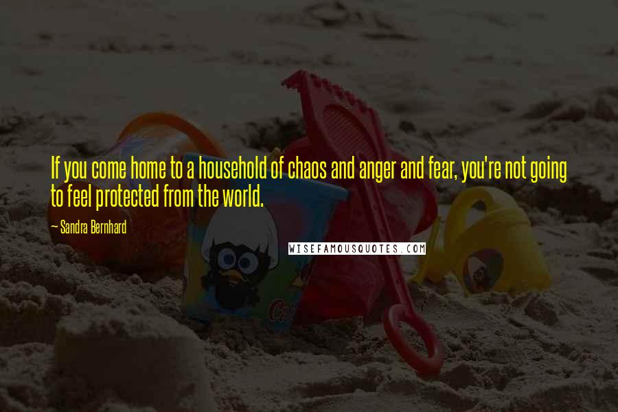 Sandra Bernhard quotes: If you come home to a household of chaos and anger and fear, you're not going to feel protected from the world.