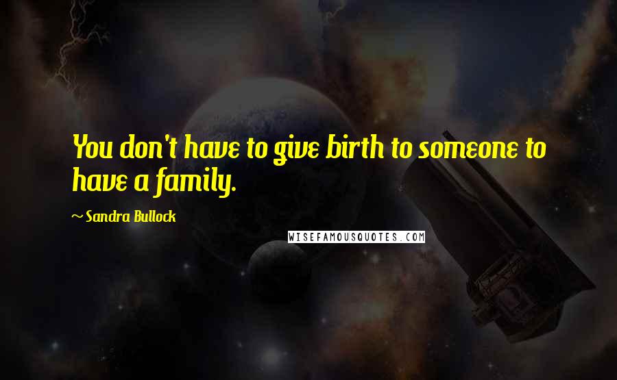 Sandra Bullock quotes: You don't have to give birth to someone to have a family.