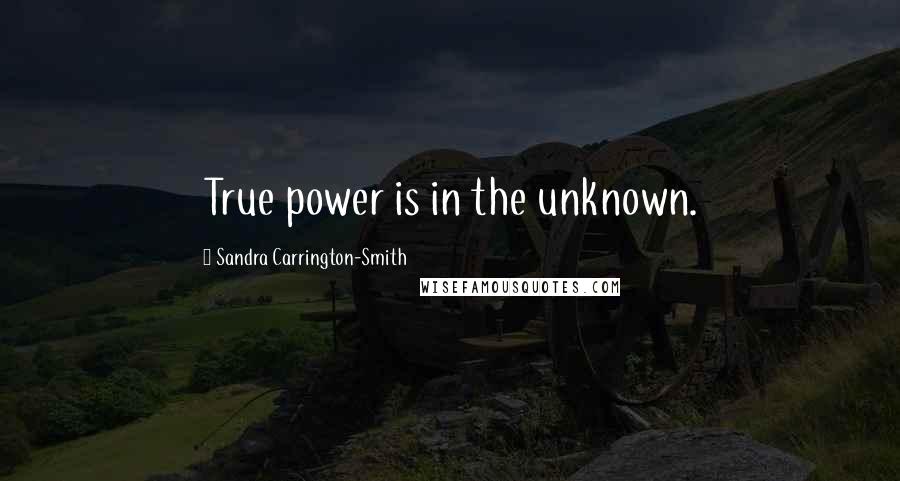 Sandra Carrington-Smith quotes: True power is in the unknown.