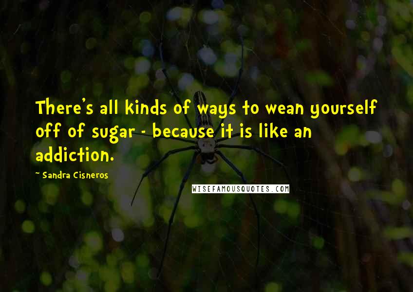 Sandra Cisneros quotes: There's all kinds of ways to wean yourself off of sugar - because it is like an addiction.