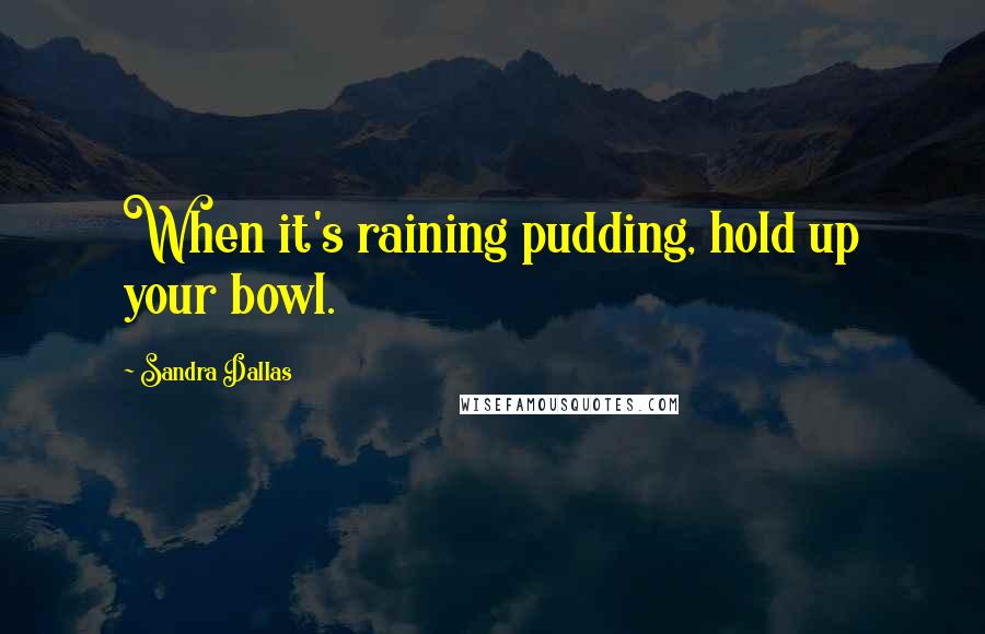 Sandra Dallas quotes: When it's raining pudding, hold up your bowl.