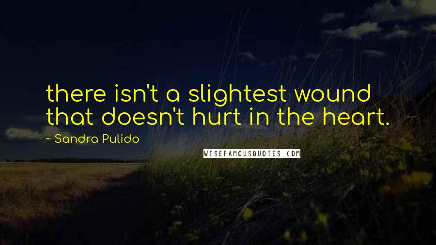 Sandra Pulido quotes: there isn't a slightest wound that doesn't hurt in the heart.