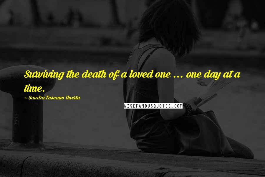 Sandra Toscano Huerta quotes: Surviving the death of a loved one ... one day at a time.