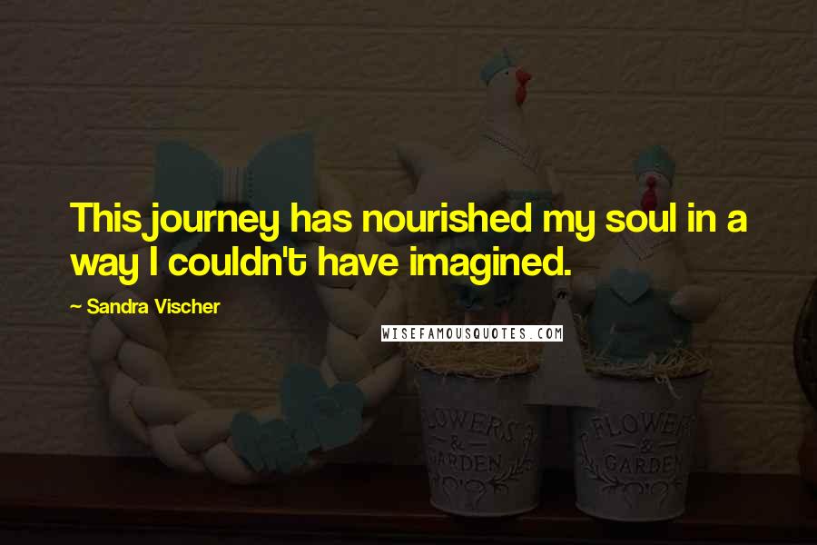 Sandra Vischer quotes: This journey has nourished my soul in a way I couldn't have imagined.