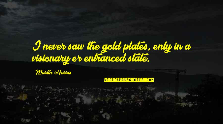 Sandy Irvine Quotes By Martin Harris: I never saw the gold plates, only in
