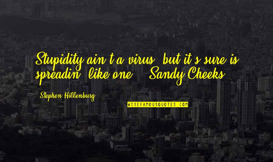 Sandy's Quotes By Stephen Hillenburg: Stupidity ain't a virus, but it's sure is