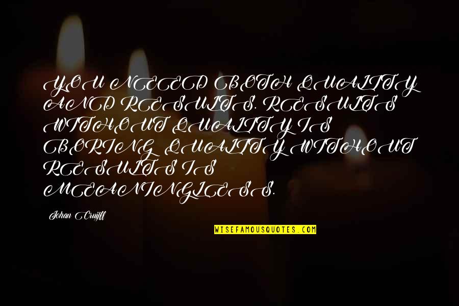 Saneados Quotes By Johan Cruijff: YOU NEED BOTH QUALITY AND RESULTS. RESULTS WITHOUT Saneados Quotes By Johan Cruijff: YOU NEED BOTH QUALITY AND RESULTS. RESULTS WITHOUT