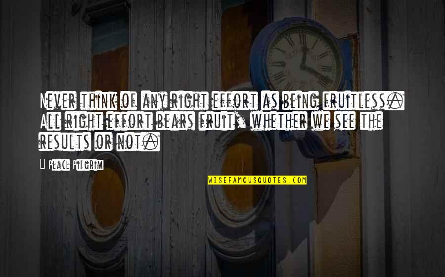 Sanfona In English Quotes By Peace Pilgrim: Never think of any right effort as being Sanfona In English Quotes By Peace Pilgrim: Never think of any right effort as being