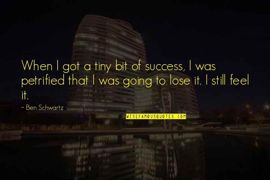 Sangai Bachauna Quotes By Ben Schwartz: When I got a tiny bit of success, Sangai Bachauna Quotes By Ben Schwartz: When I got a tiny bit of success,