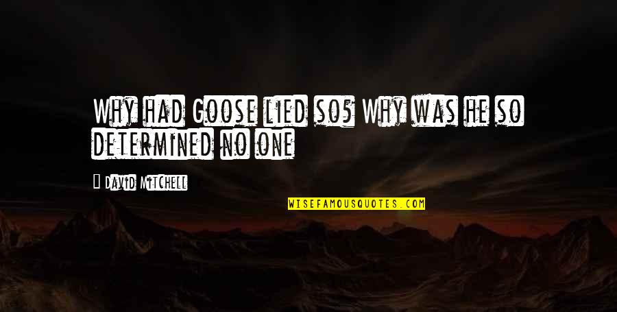 Sangeeta Melekar Quotes By David Mitchell: Why had Goose lied so? Why was he Sangeeta Melekar Quotes By David Mitchell: Why had Goose lied so? Why was he