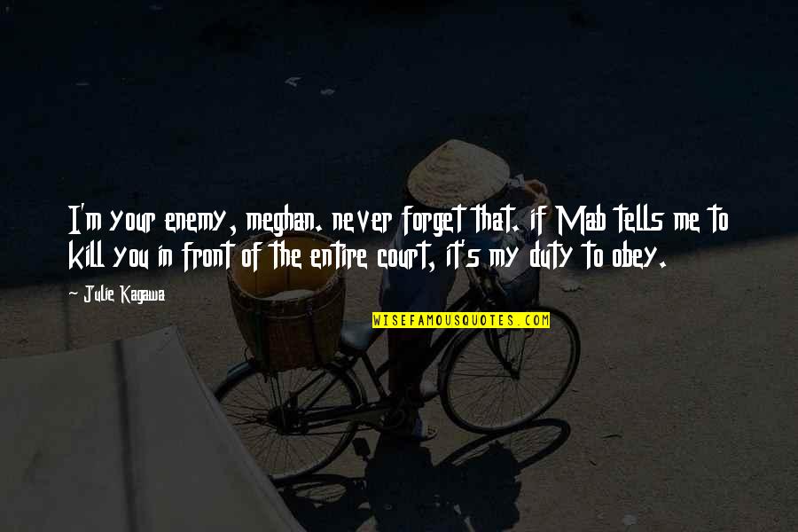 Sangeeta Melekar Quotes By Julie Kagawa: I'm your enemy, meghan. never forget that. if