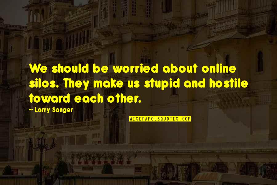 Sanger's Quotes By Larry Sanger: We should be worried about online silos. They