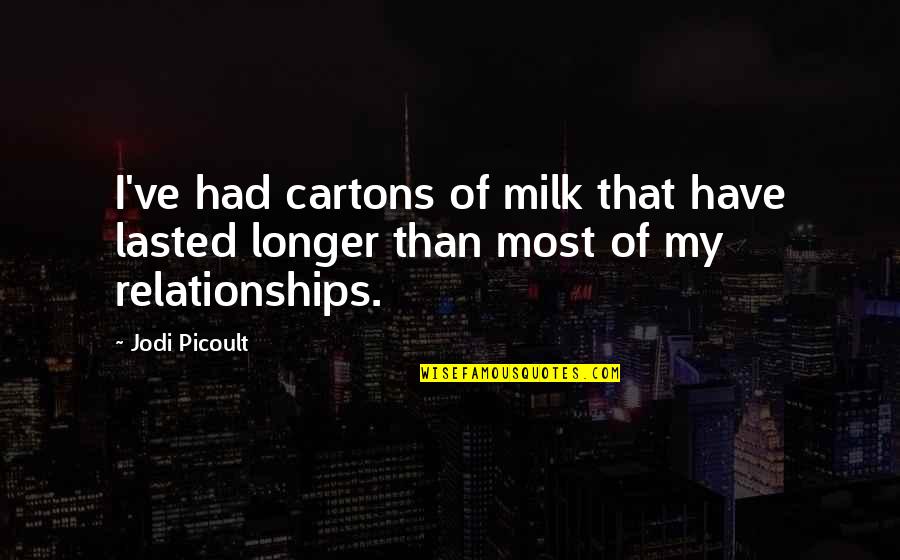 Sangkalan Quotes By Jodi Picoult: I've had cartons of milk that have lasted