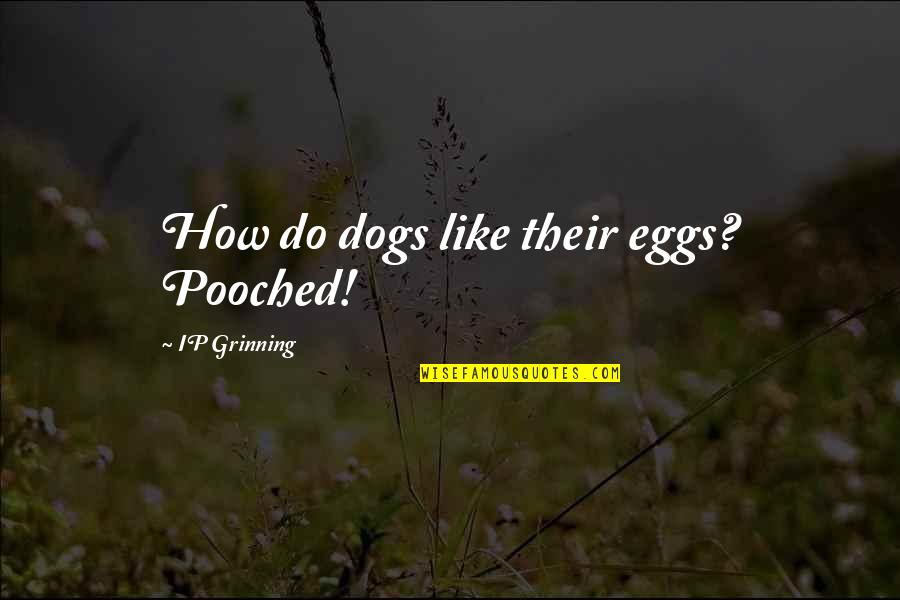 Sangrar Despues Quotes By IP Grinning: How do dogs like their eggs? Pooched!