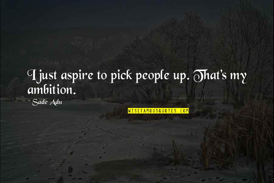 Sangregorio Quotes By Sade Adu: I just aspire to pick people up. That's
