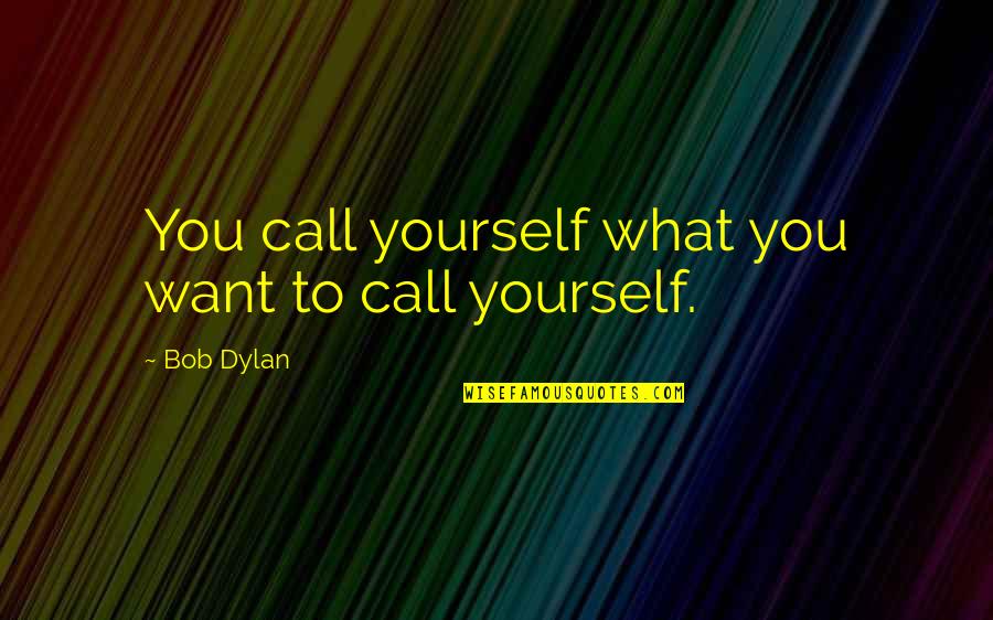 Sangster Student Quotes By Bob Dylan: You call yourself what you want to call