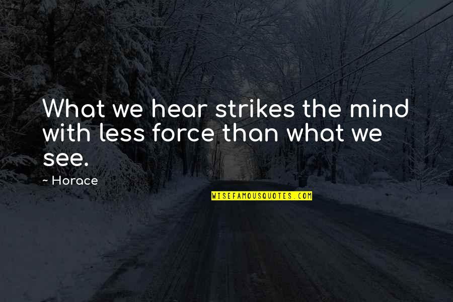 Saniour Sarba Quotes By Horace: What we hear strikes the mind with less