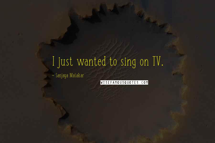 Sanjaya Malakar quotes: I just wanted to sing on TV.