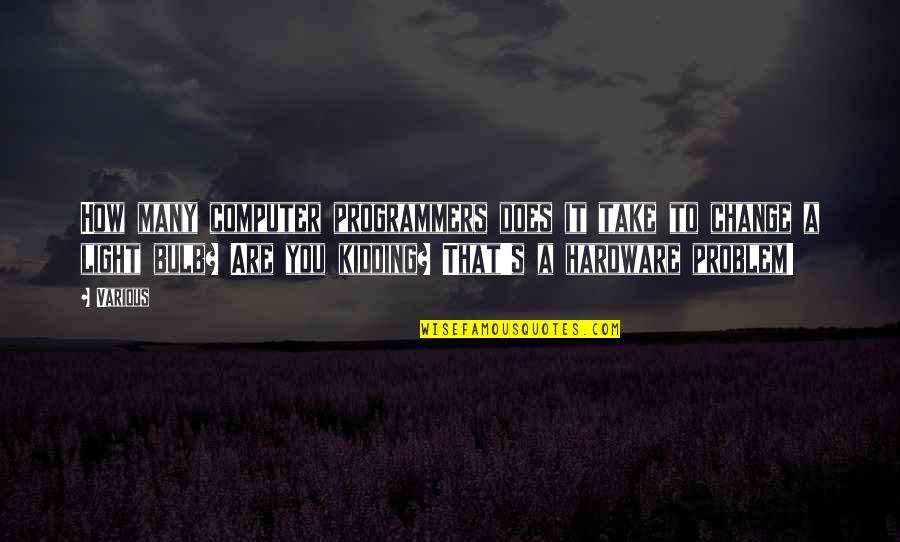 Sankaran Krishnamoorthy Quotes By Various: How many computer programmers does it take to