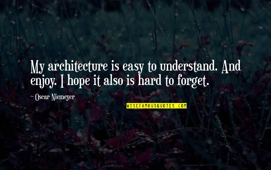 Sankharas Quotes By Oscar Niemeyer: My architecture is easy to understand. And enjoy. Sankharas Quotes By Oscar Niemeyer: My architecture is easy to understand. And enjoy.