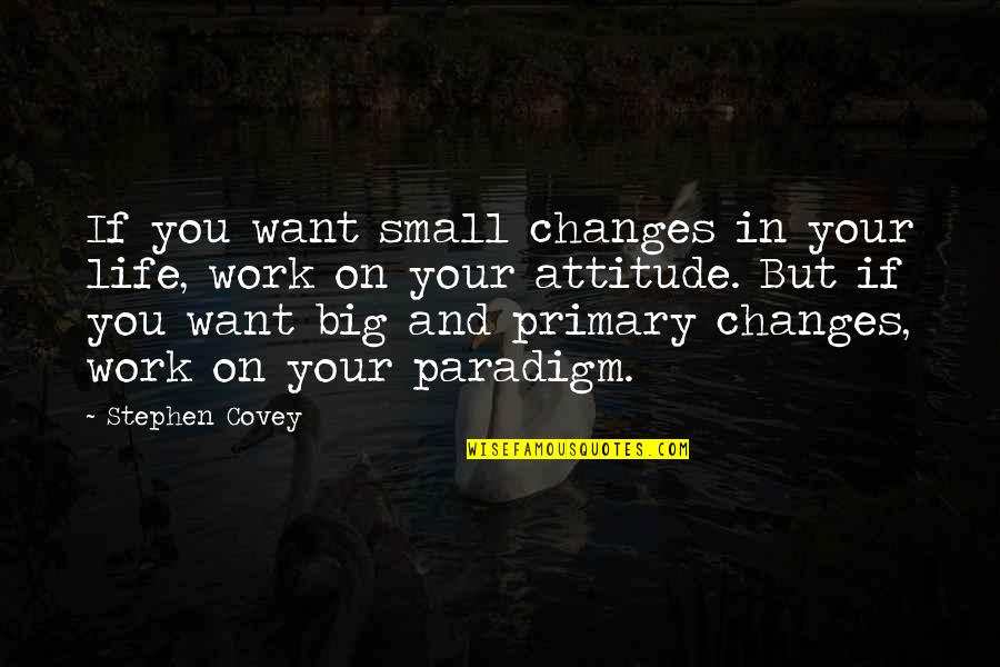 Sannia Lopez Quotes By Stephen Covey: If you want small changes in your life,