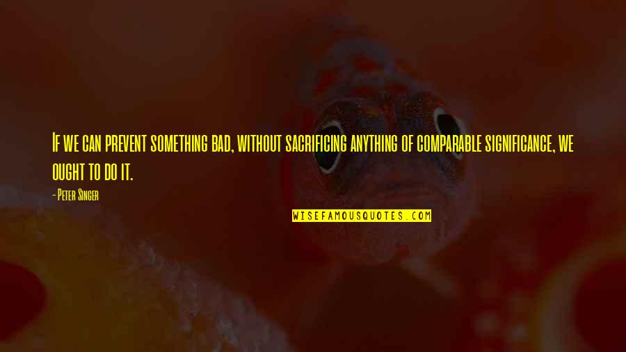 Sansalone Excavating Quotes By Peter Singer: If we can prevent something bad, without sacrificing