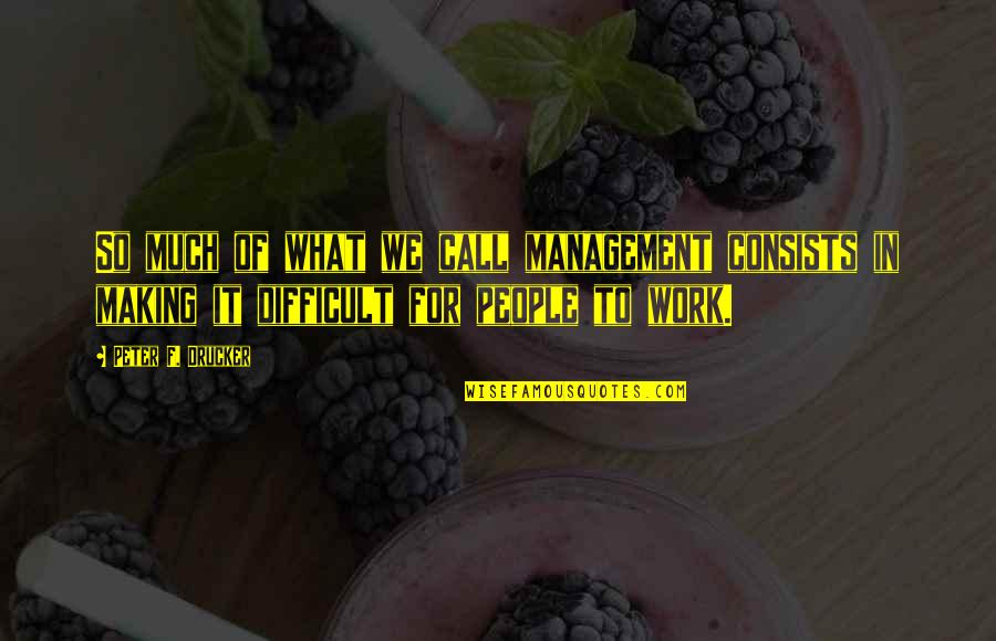 Sansara Sihinaye Quotes By Peter F. Drucker: So much of what we call management consists