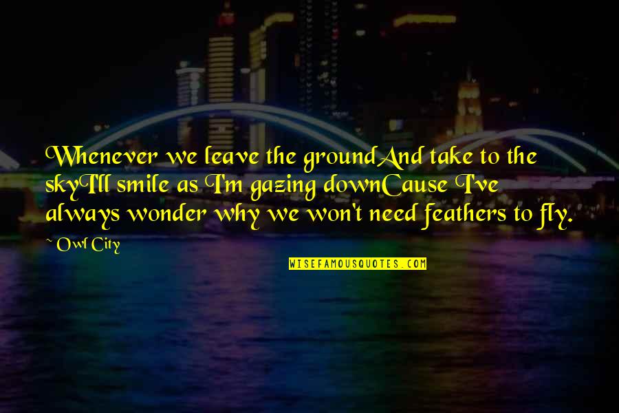 Sanskrit Death Quotes By Owl City: Whenever we leave the groundAnd take to the