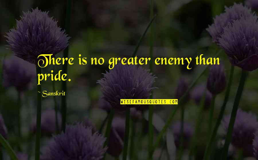 Sanskrit Quotes By Sanskrit: There is no greater enemy than pride.