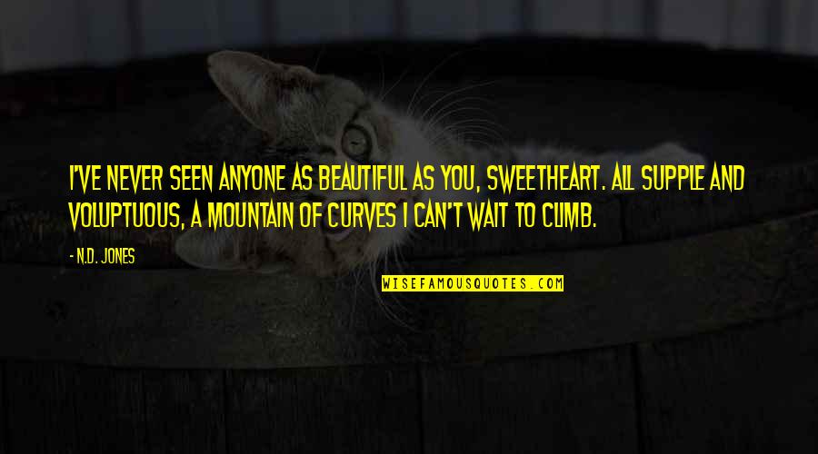 Sansnos Quotes By N.D. Jones: I've never seen anyone as beautiful as you, Sansnos Quotes By N.D. Jones: I've never seen anyone as beautiful as you,