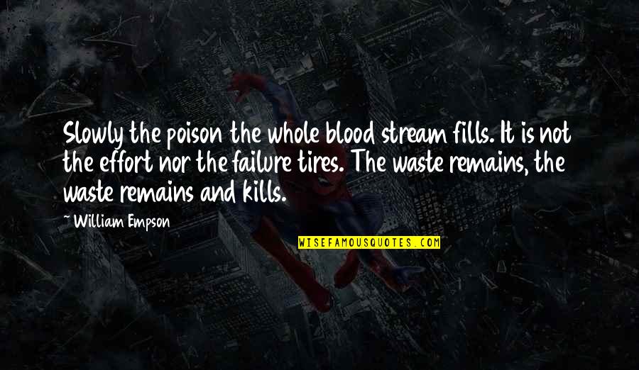 Sansour Womens March Quotes By William Empson: Slowly the poison the whole blood stream fills.