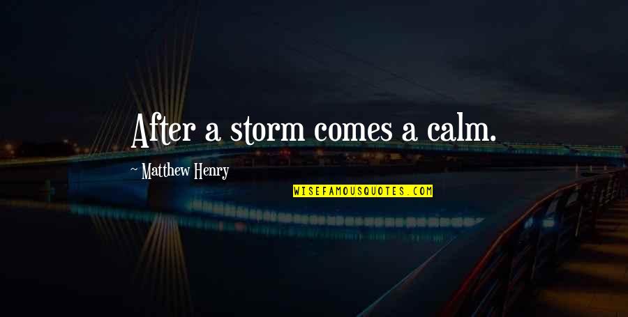 Santa Cruz California Quotes By Matthew Henry: After a storm comes a calm.