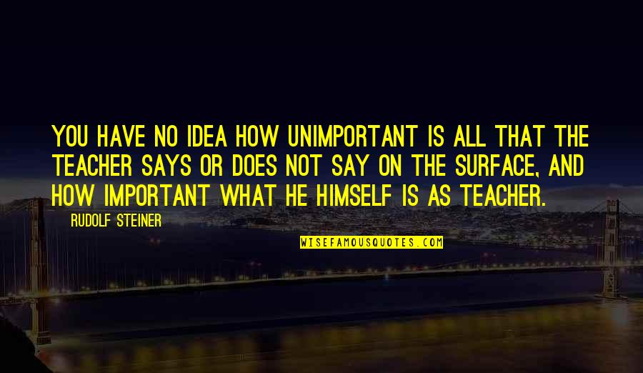 Santa Monica Quotes By Rudolf Steiner: You have no idea how unimportant is all