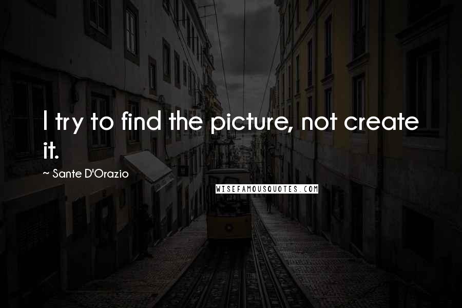 Sante D'Orazio quotes: I try to find the picture, not create it.