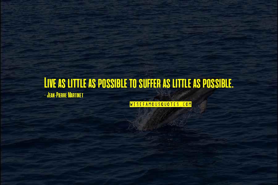 Santichon Quotes By Jean-Pierre Martinet: Live as little as possible to suffer as Santichon Quotes By Jean-Pierre Martinet: Live as little as possible to suffer as