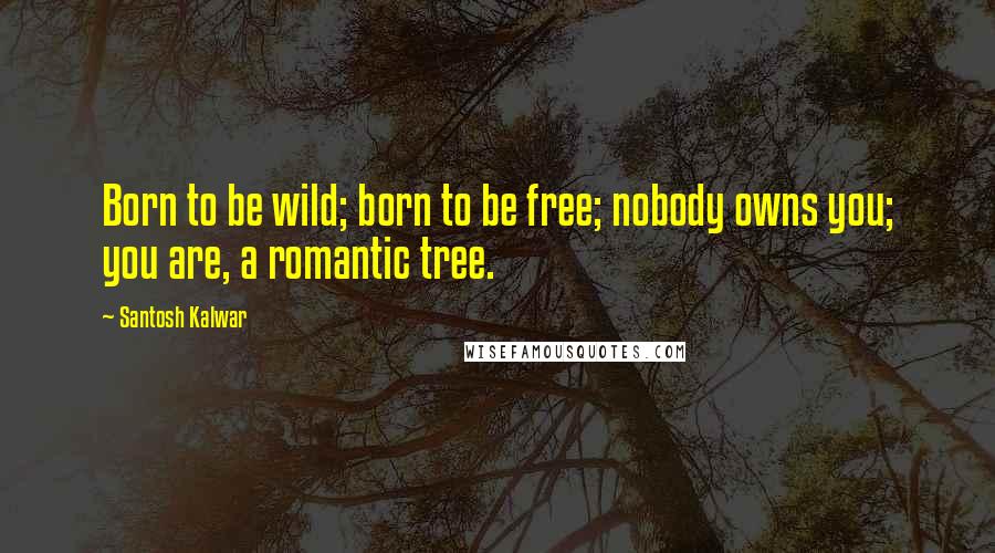 Santosh Kalwar quotes: Born to be wild; born to be free; nobody owns you; you are, a romantic tree.