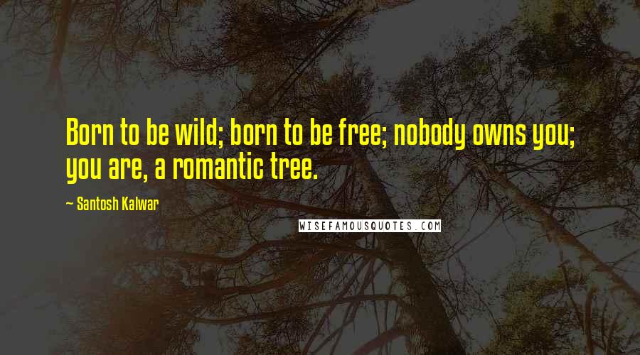 Santosh Kalwar quotes: Born to be wild; born to be free; nobody owns you; you are, a romantic tree.