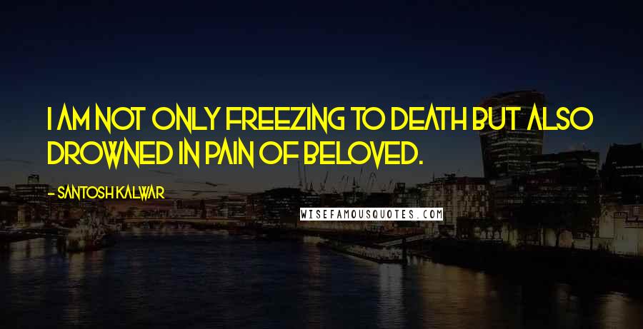 Santosh Kalwar quotes: I am not only freezing to death but also drowned in pain of beloved. Santosh Kalwar quotes: I am not only freezing to death but also drowned in pain of beloved.