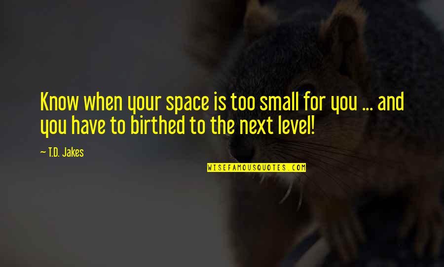 Sanvido Progetti Quotes By T.D. Jakes: Know when your space is too small for
