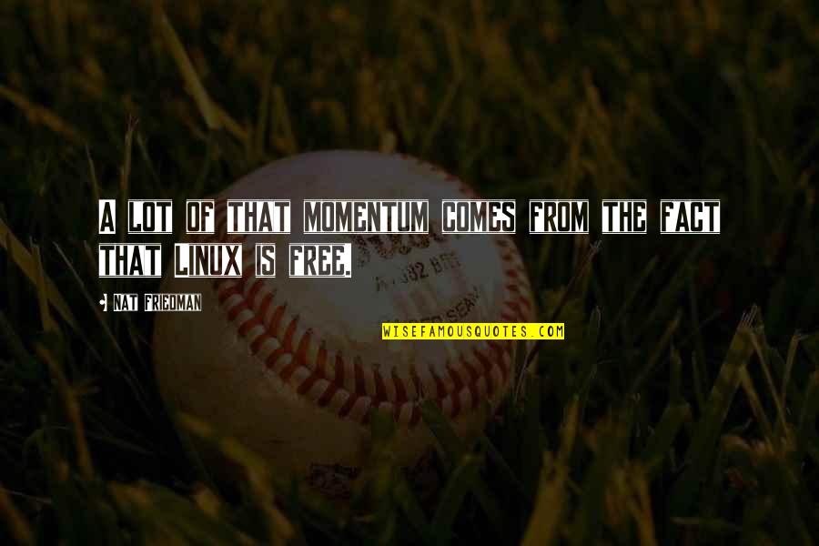 Sanziene Superstitii Quotes By Nat Friedman: A lot of that momentum comes from the
