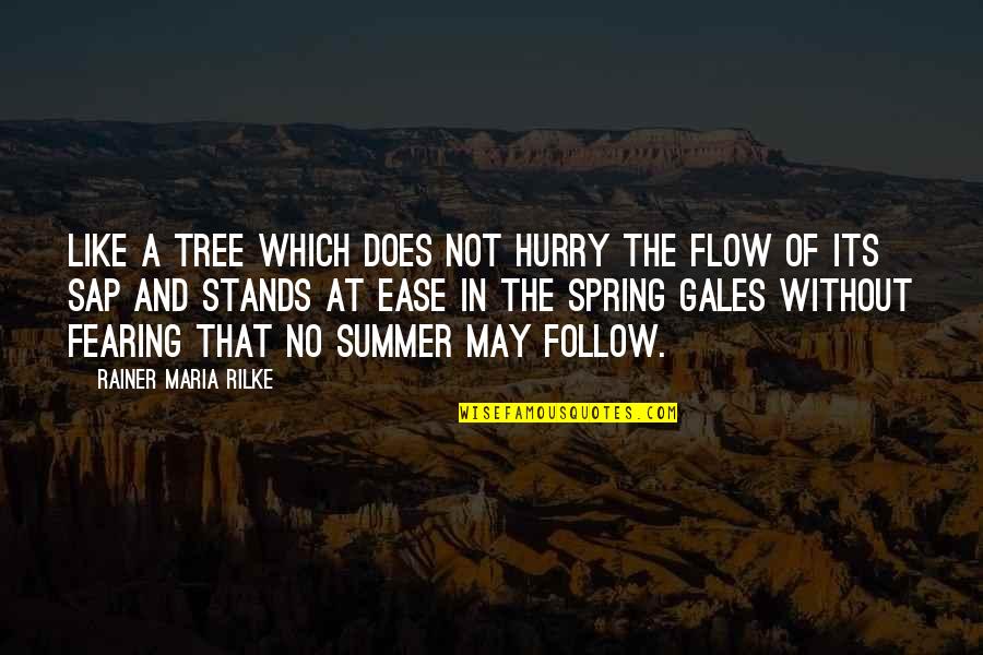 Sap Quotes By Rainer Maria Rilke: Like a tree which does not hurry the