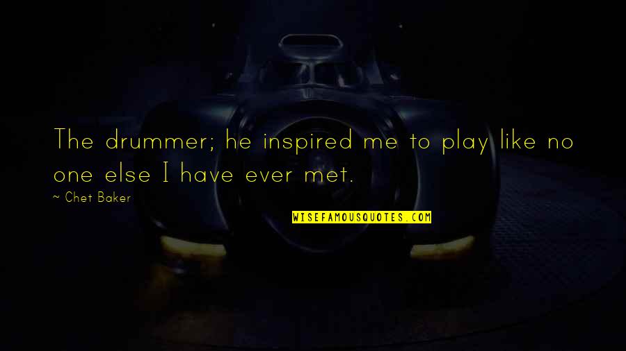 Sapelli Mahogany Quotes By Chet Baker: The drummer; he inspired me to play like