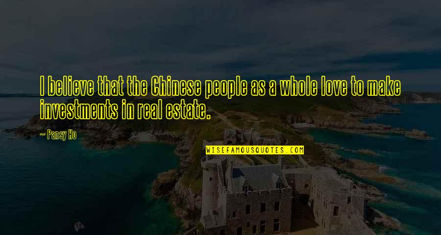 Saporetti Sabaudia Quotes By Pansy Ho: I believe that the Chinese people as a