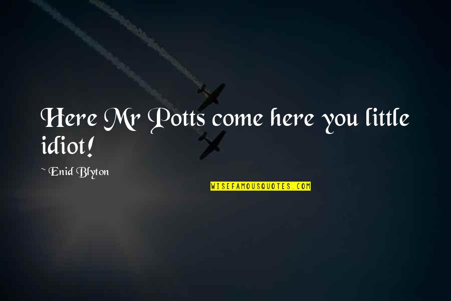 Saptarishis Quotes By Enid Blyton: Here Mr Potts come here you little idiot!