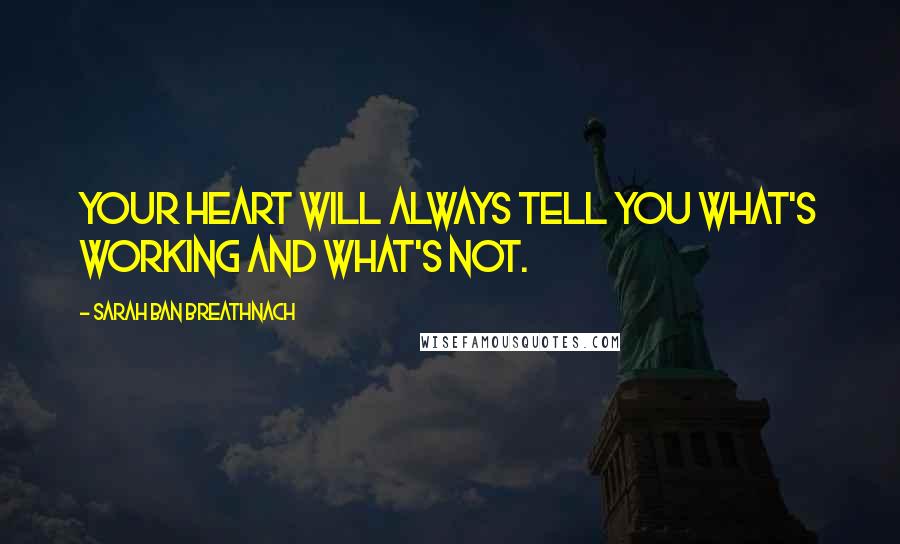 Sarah Ban Breathnach quotes: Your heart will always tell you what's working and what's not.