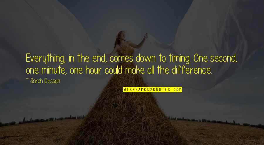 Sarah Dessen This Lullaby Quotes By Sarah Dessen: Everything, in the end, comes down to timing.