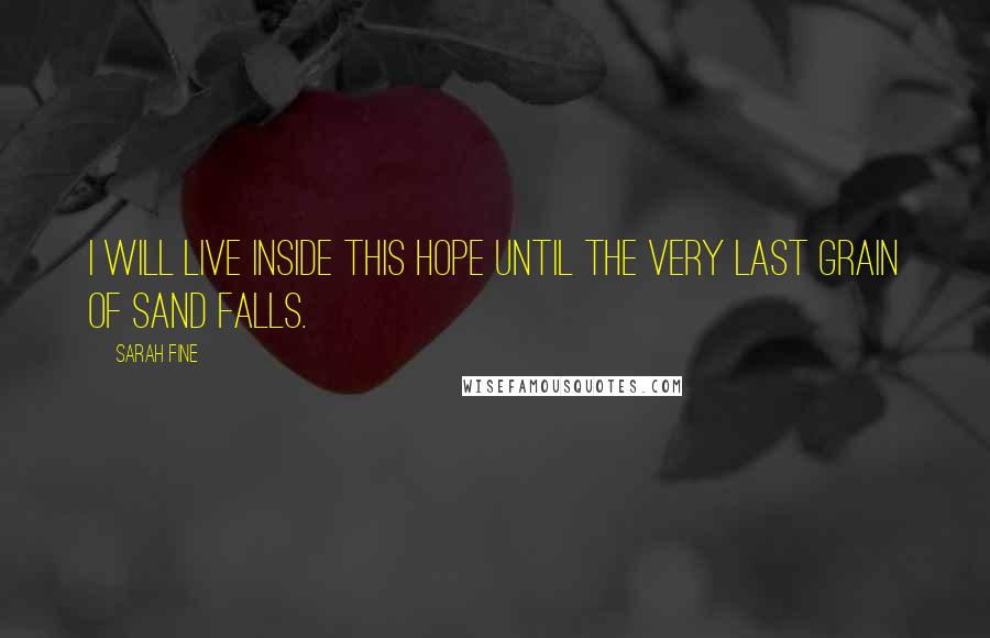 Sarah Fine quotes: I will live inside this hope until the very last grain of sand falls.