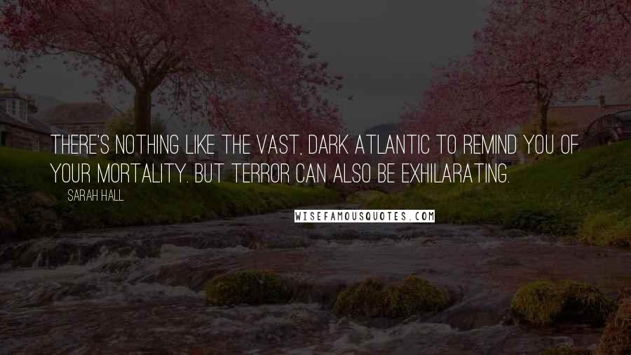 Sarah Hall quotes: There's nothing like the vast, dark Atlantic to remind you of your mortality. But terror can also be exhilarating. Sarah Hall quotes: There's nothing like the vast, dark Atlantic to remind you of your mortality. But terror can also be exhilarating.