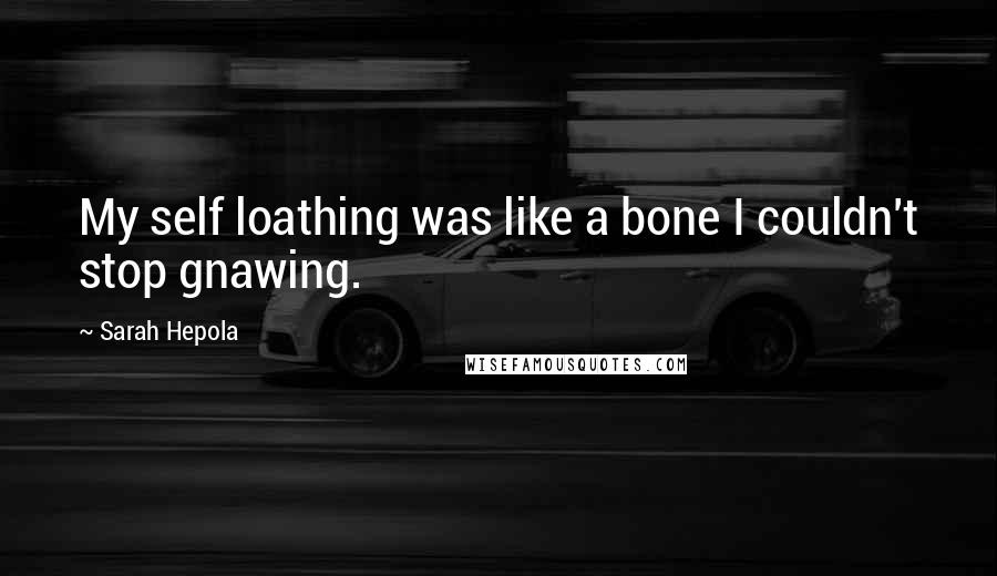 Sarah Hepola quotes: My self loathing was like a bone I couldn't stop gnawing.