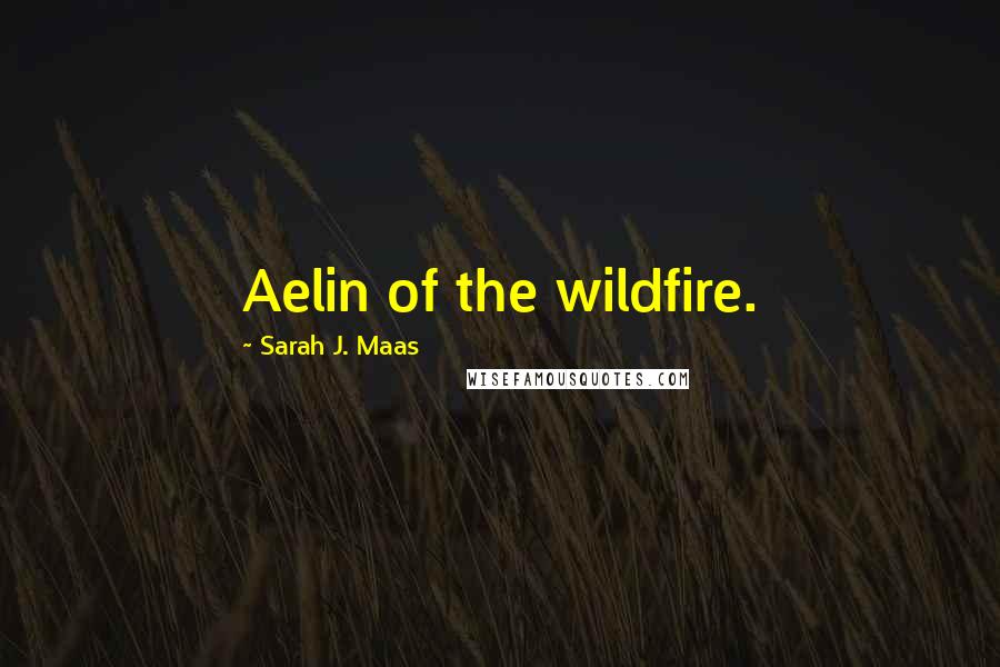 Sarah J. Maas quotes: Aelin of the wildfire.